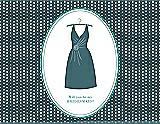 Front View Thumbnail - Teal & Pantone Turquoise Will You Be My Bridesmaid Card - Dress