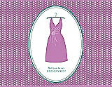Front View Thumbnail - Tulip & Pantone Turquoise Will You Be My Bridesmaid Card - Dress