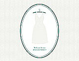 Front View Thumbnail - White & Pantone Turquoise Will You Be My Bridesmaid Card - Dress