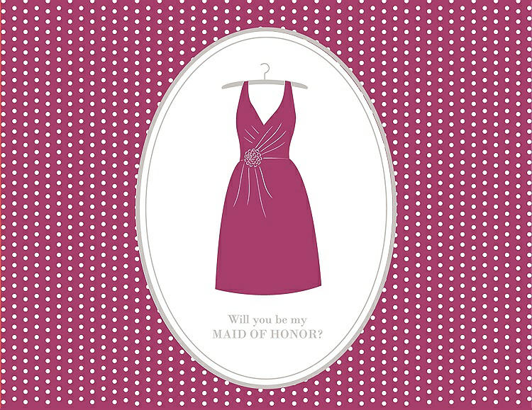 Front View - Berry Twist & Oyster Will You Be My Maid of Honor Card - Dress