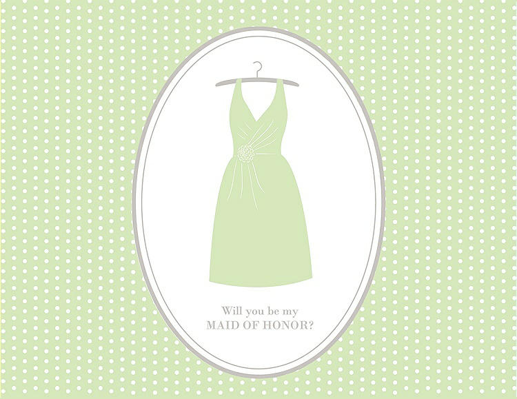 Front View - Honey Dew & Oyster Will You Be My Maid of Honor Card - Dress