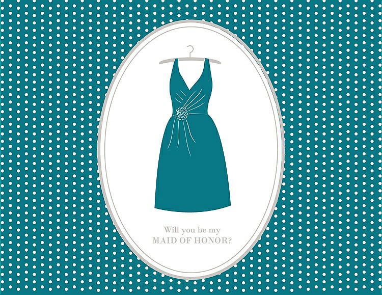 Front View - Oasis & Oyster Will You Be My Maid of Honor Card - Dress