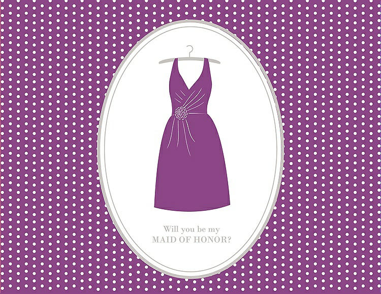 Front View - Orchid & Oyster Will You Be My Maid of Honor Card - Dress