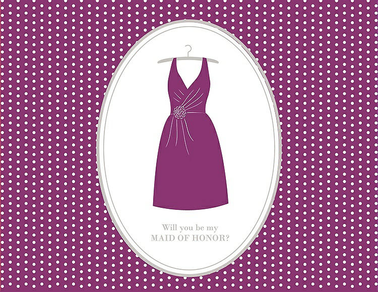 Front View - Persian Plum & Oyster Will You Be My Maid of Honor Card - Dress