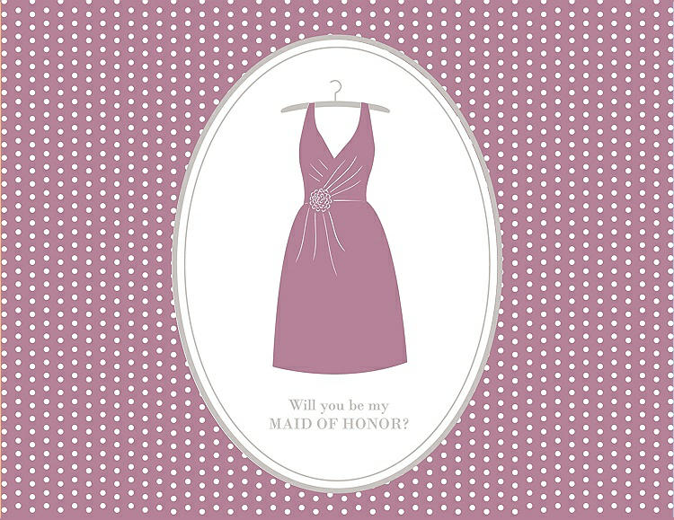 Front View - Rosebud & Oyster Will You Be My Maid of Honor Card - Dress