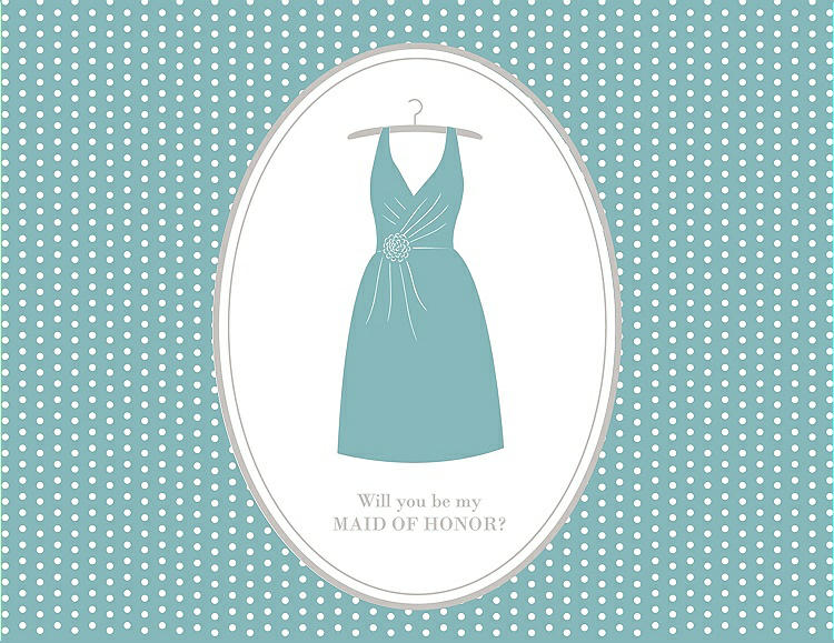 Front View - Seaside & Oyster Will You Be My Maid of Honor Card - Dress