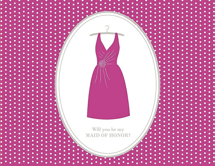 Front View - American Beauty & Oyster Will You Be My Maid of Honor Card - Dress