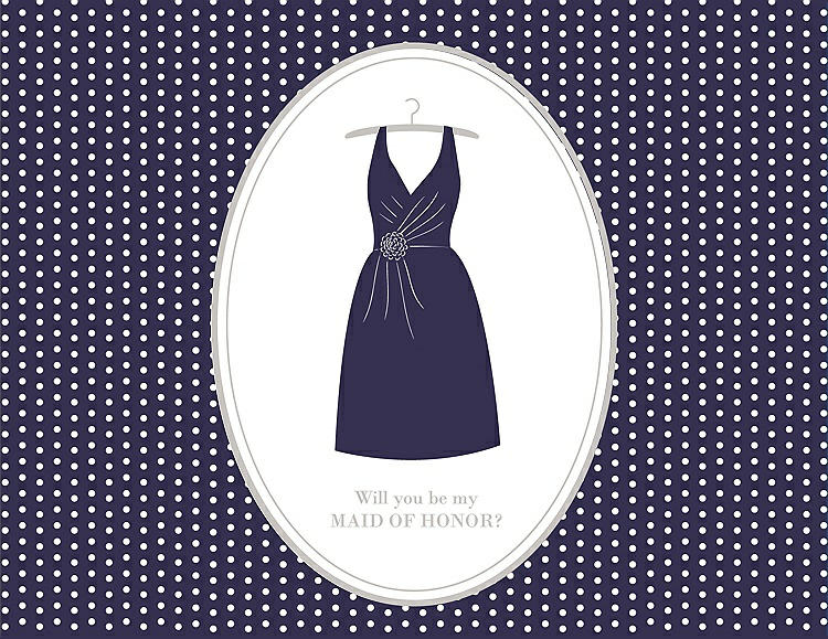Front View - Amethyst & Oyster Will You Be My Maid of Honor Card - Dress