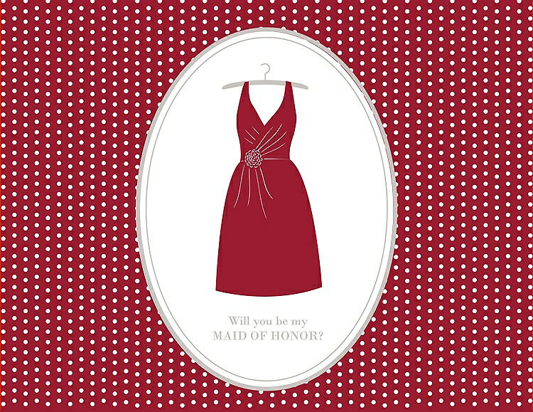 Front View - Barcelona & Oyster Will You Be My Maid of Honor Card - Dress