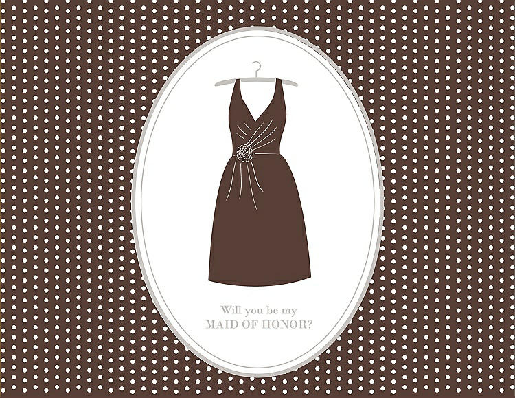 Front View - Brownie & Oyster Will You Be My Maid of Honor Card - Dress