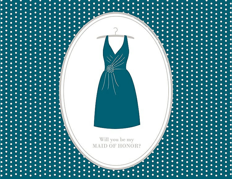 Front View - Caspian & Oyster Will You Be My Maid of Honor Card - Dress