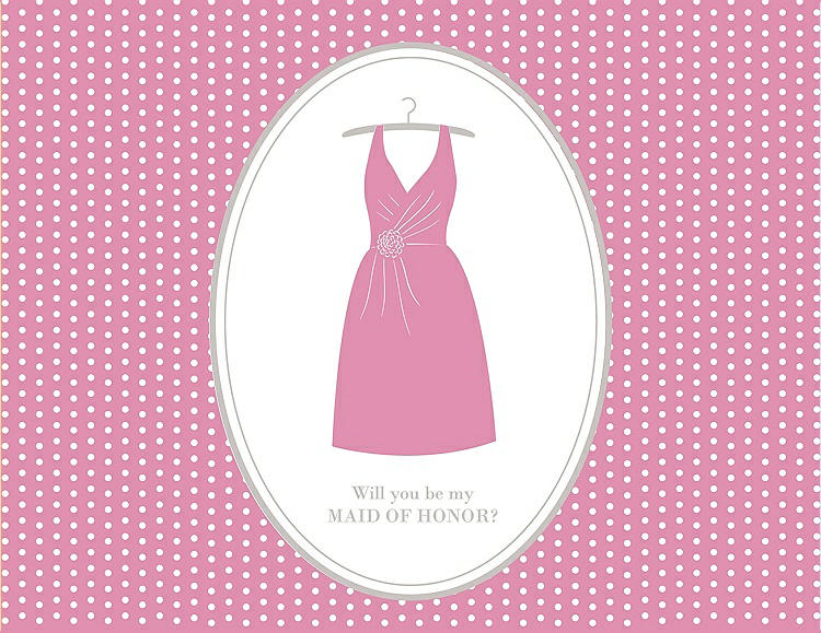 Front View - Cotton Candy & Oyster Will You Be My Maid of Honor Card - Dress