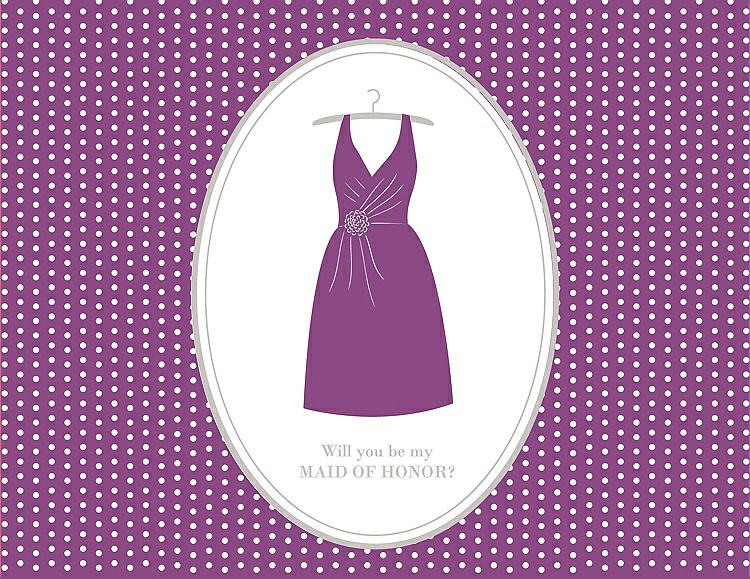 Front View - Dahlia & Oyster Will You Be My Maid of Honor Card - Dress
