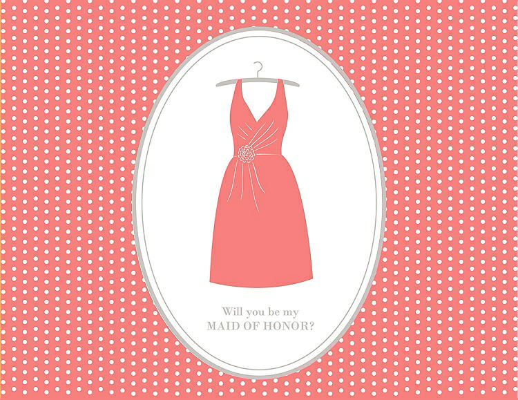 Front View - Ginger & Oyster Will You Be My Maid of Honor Card - Dress