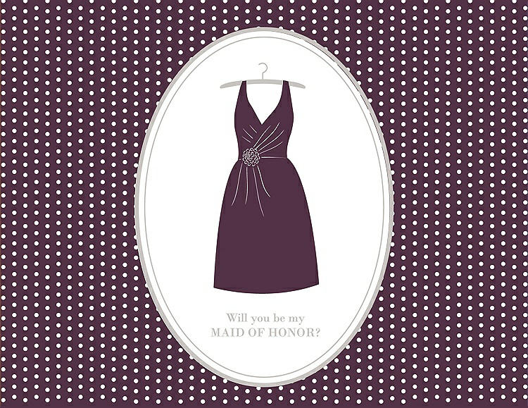 Front View - Italian Plum & Oyster Will You Be My Maid of Honor Card - Dress