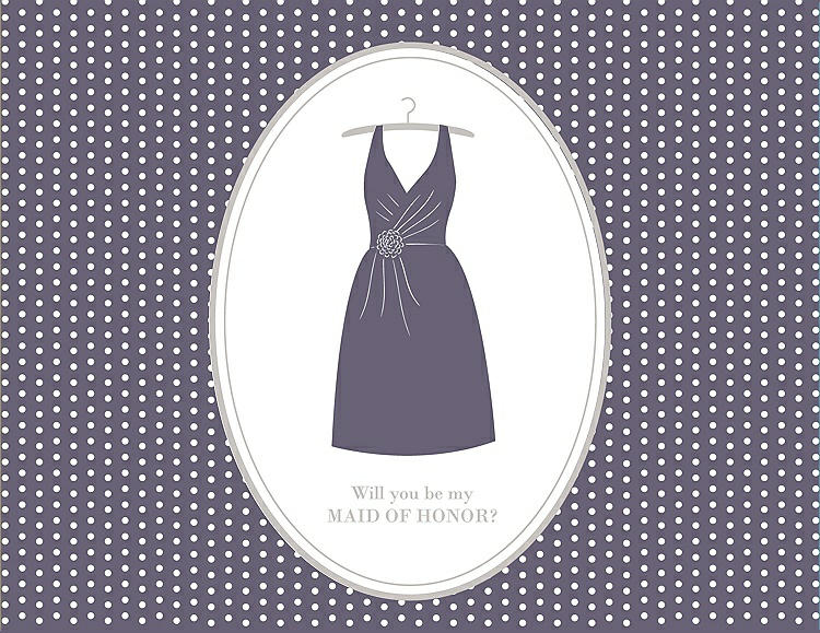 Front View - Lavender & Oyster Will You Be My Maid of Honor Card - Dress