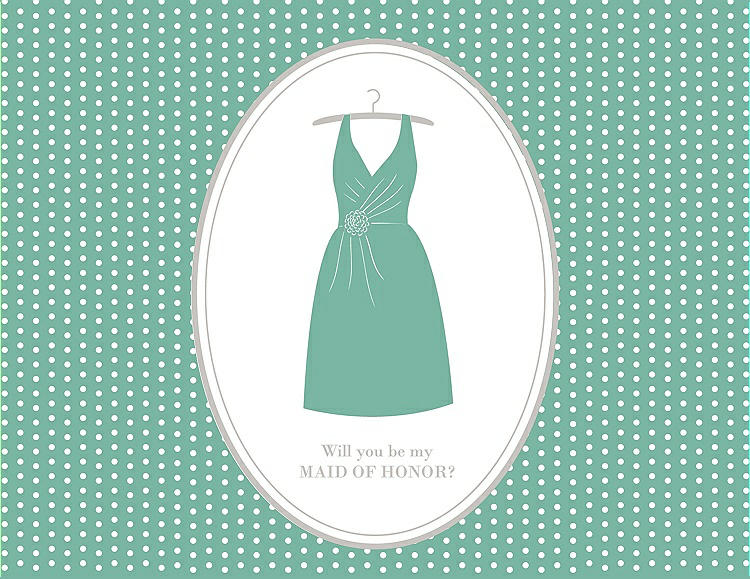 Front View - Meadow & Oyster Will You Be My Maid of Honor Card - Dress