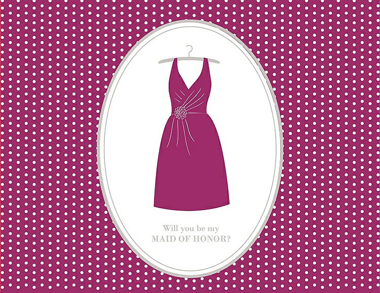 Front View - Merlot & Oyster Will You Be My Maid of Honor Card - Dress