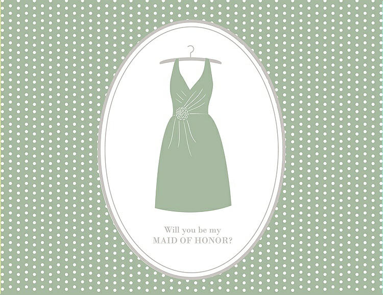 Front View - Mermaid & Oyster Will You Be My Maid of Honor Card - Dress