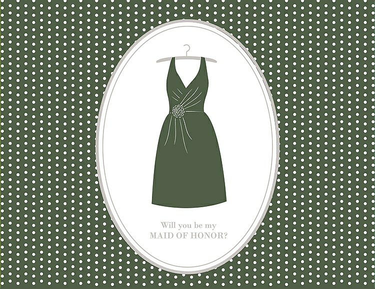 Front View - Moss & Oyster Will You Be My Maid of Honor Card - Dress