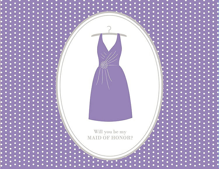 Front View - Pansy & Oyster Will You Be My Maid of Honor Card - Dress