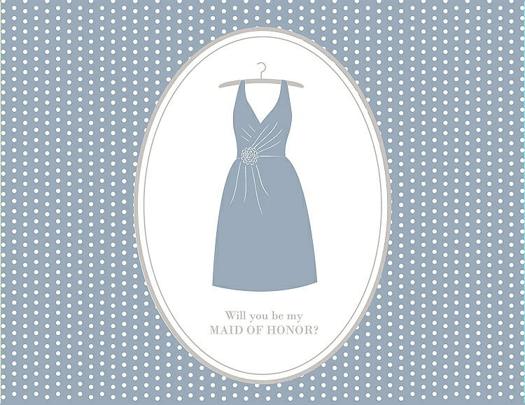 Front View - Platinum & Oyster Will You Be My Maid of Honor Card - Dress