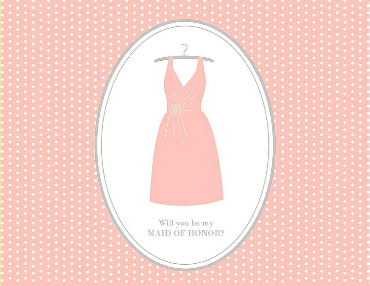 Front View - Primrose & Oyster Will You Be My Maid of Honor Card - Dress