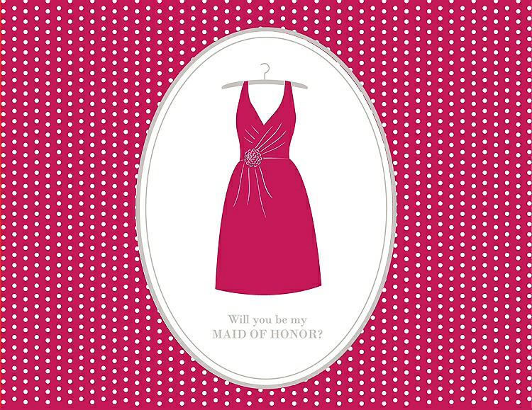 Front View - Posie & Oyster Will You Be My Maid of Honor Card - Dress