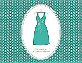Front View Thumbnail - Pantone Turquoise & Oyster Will You Be My Maid of Honor Card - Dress