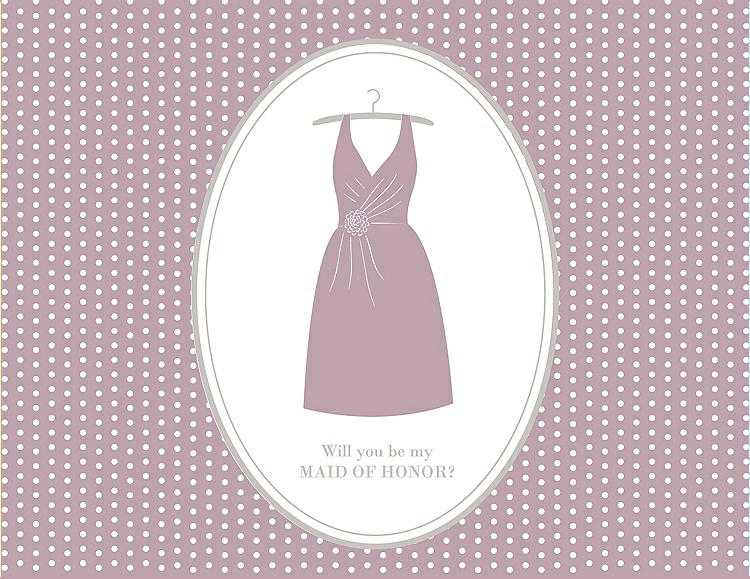 Front View - Quartz & Oyster Will You Be My Maid of Honor Card - Dress