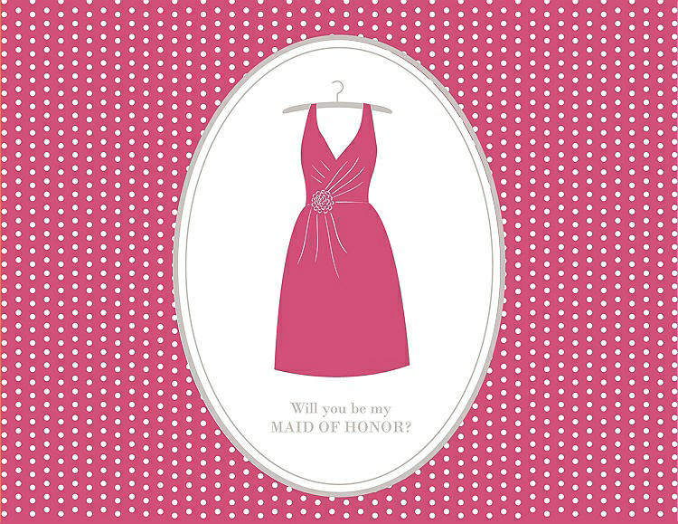 Front View - Rose Quartz & Oyster Will You Be My Maid of Honor Card - Dress