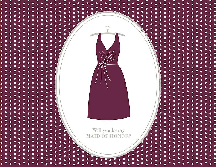 Front View - Ruby & Oyster Will You Be My Maid of Honor Card - Dress