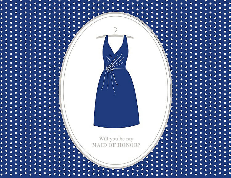 Front View - Sapphire & Oyster Will You Be My Maid of Honor Card - Dress