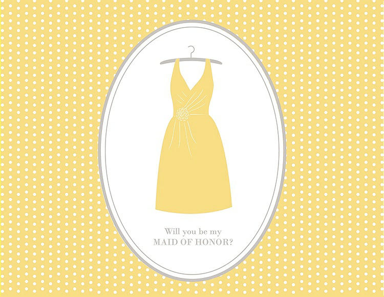 Front View - Sunflower & Oyster Will You Be My Maid of Honor Card - Dress