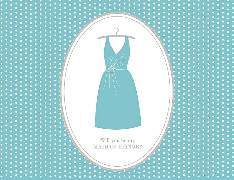 Front View - Spa & Oyster Will You Be My Maid of Honor Card - Dress
