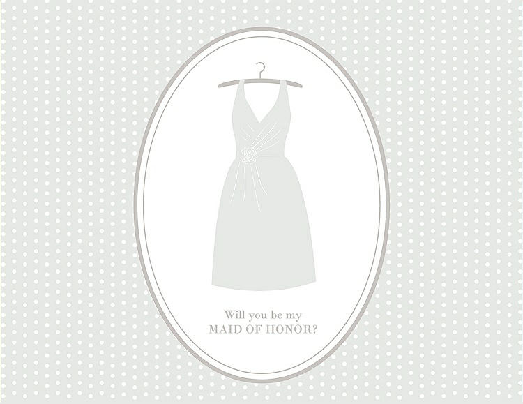 Front View - Starlight & Oyster Will You Be My Maid of Honor Card - Dress