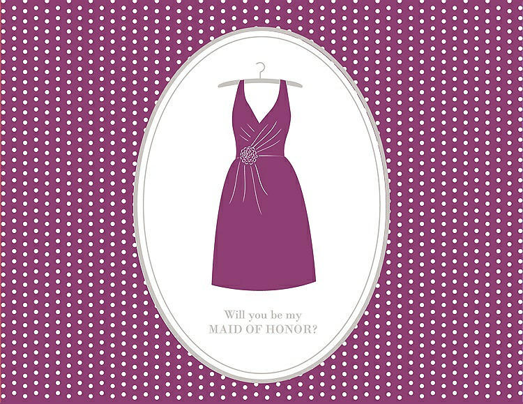 Front View - Sugar Plum & Oyster Will You Be My Maid of Honor Card - Dress