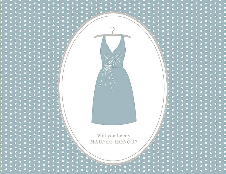Front View - Surf Spray & Oyster Will You Be My Maid of Honor Card - Dress