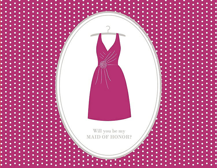 Front View - Tutti Frutti & Oyster Will You Be My Maid of Honor Card - Dress