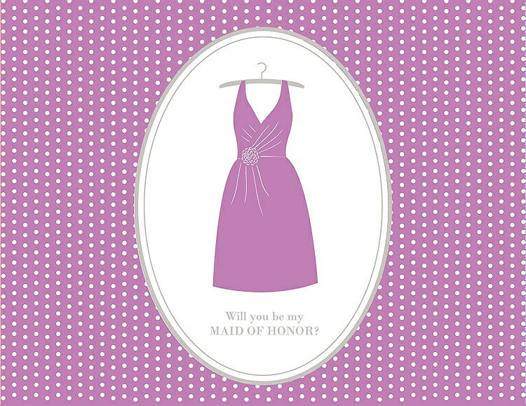 Front View - Tulip & Oyster Will You Be My Maid of Honor Card - Dress