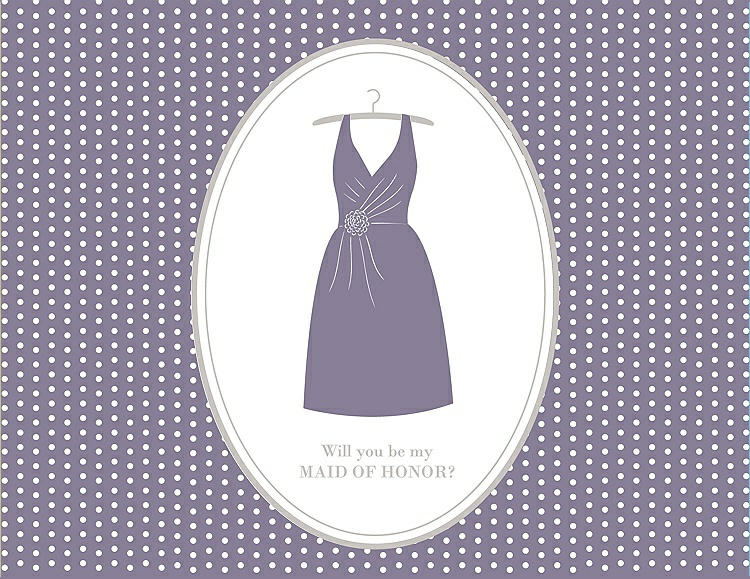 Front View - Wisteria & Oyster Will You Be My Maid of Honor Card - Dress