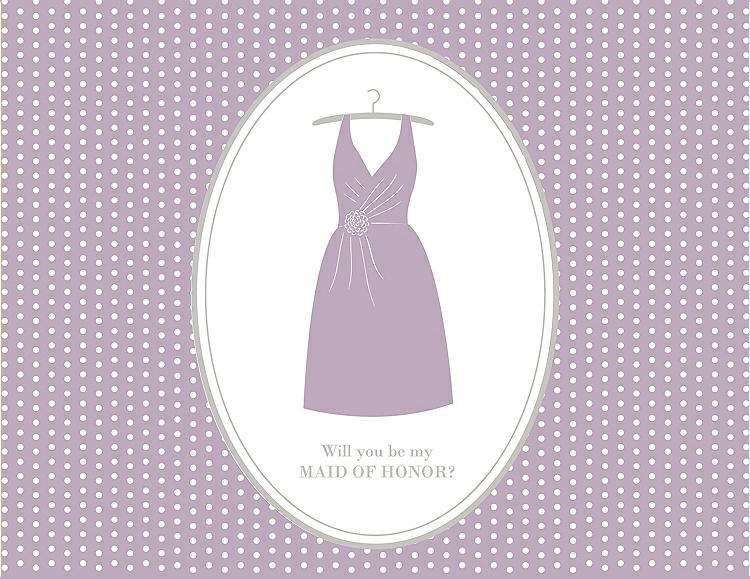 Front View - Wood Violet & Oyster Will You Be My Maid of Honor Card - Dress