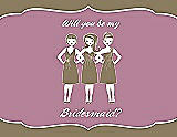 Front View Thumbnail - Antique Gold & Rosebud Will You Be My Bridesmaid Card - Girls