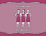 Front View Thumbnail - Berry Twist & Rosebud Will You Be My Bridesmaid Card - Girls