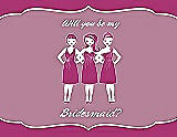 Front View Thumbnail - Cerise & Rosebud Will You Be My Bridesmaid Card - Girls