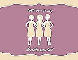 Front View Thumbnail - Corn Silk & Rosebud Will You Be My Bridesmaid Card - Girls