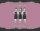 Front View Thumbnail - Graphite & Rosebud Will You Be My Bridesmaid Card - Girls