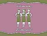 Front View Thumbnail - Olive & Rosebud Will You Be My Bridesmaid Card - Girls