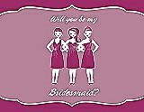 Front View Thumbnail - Watermelon & Rosebud Will You Be My Bridesmaid Card - Girls