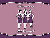 Front View Thumbnail - African Violet & Rosebud Will You Be My Bridesmaid Card - Girls